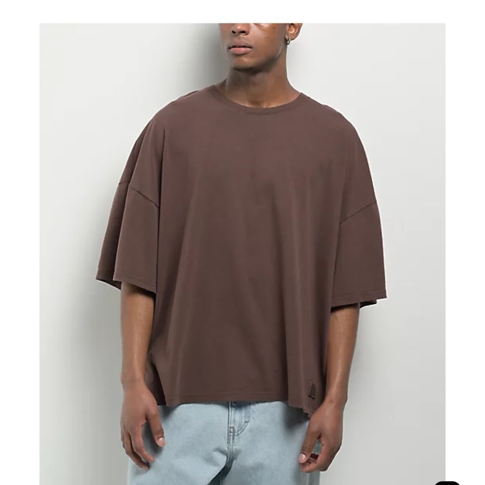 Champion Riggins Drop Shoulder Warm Chocolate Brown Wash T-Shirt NWOT